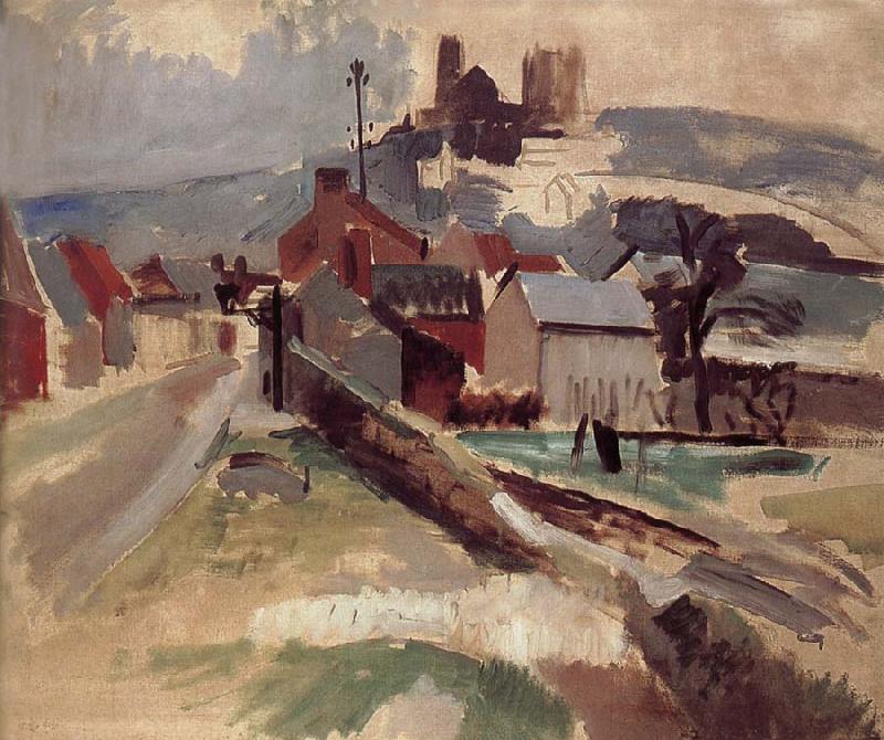 Delaunay, Robert Study of Road and church oil painting image